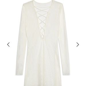 WeWoreWhat White Lace Up Mini Cover Up
